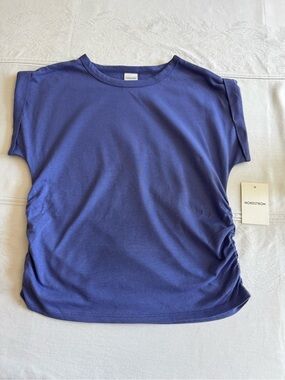Nordstrom Short-Sleeve Ruched Tee in Purple